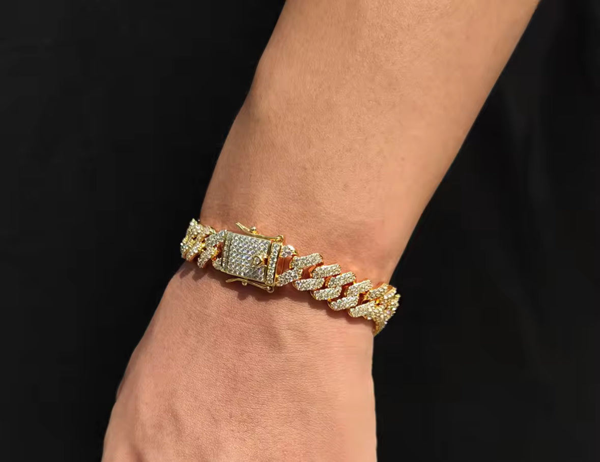 Premium AD Stones Studded Rapper Style Hand Bracelet