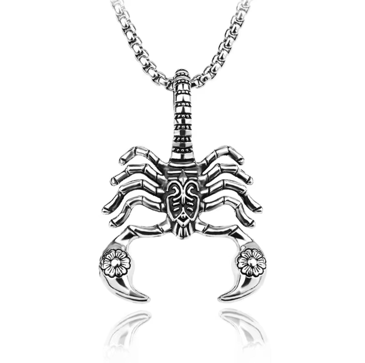 Men’s Scorpion Pendant Necklace – Stainless Steel Scorpio Zodiac Chain for Biker & Gothic Style