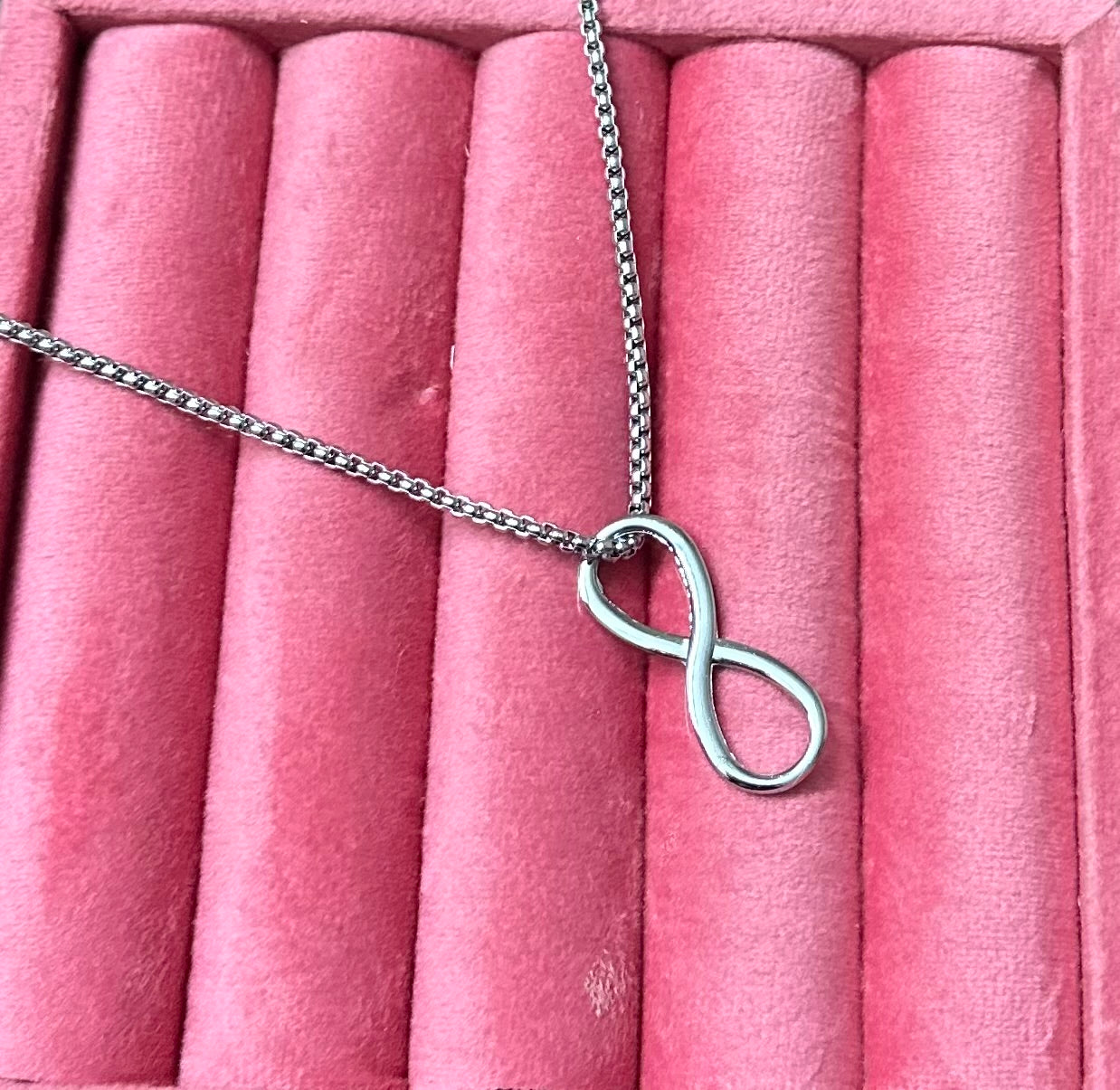 Stainless Steel Infinity Style Long Necklace Pendant Chain