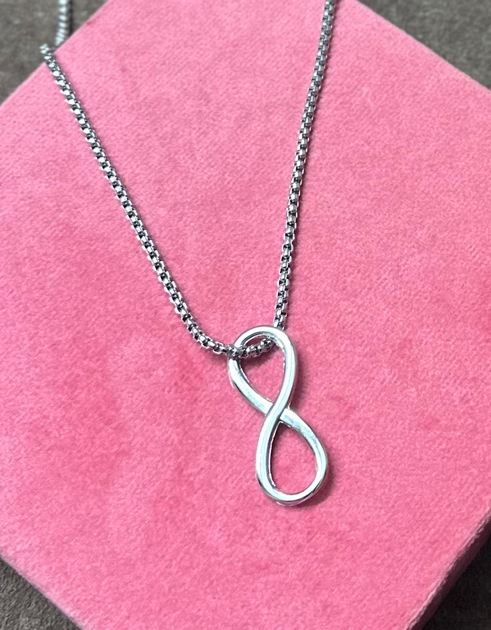 Stainless Steel Infinity Style Long Necklace Pendant Chain