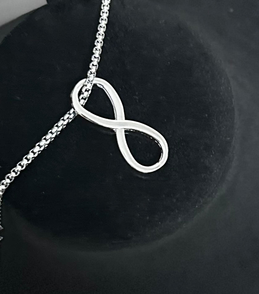 Stainless Steel Infinity Style Long Necklace Pendant Chain