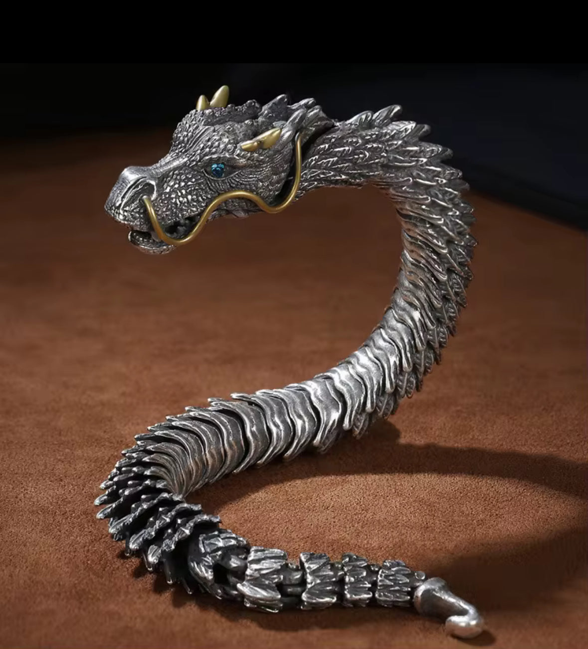 Men’s Dragon Bracelet – Stainless Steel Norse Dragon Chain Bracelet | Viking Inspired Mythical Jewelry