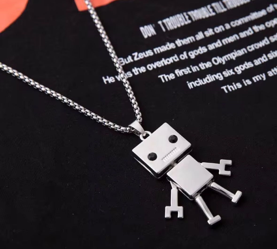 Men’s Robot Pendant Necklace – Stainless Steel Chain | Futuristic Hip Hop Jewelry for Men & Women