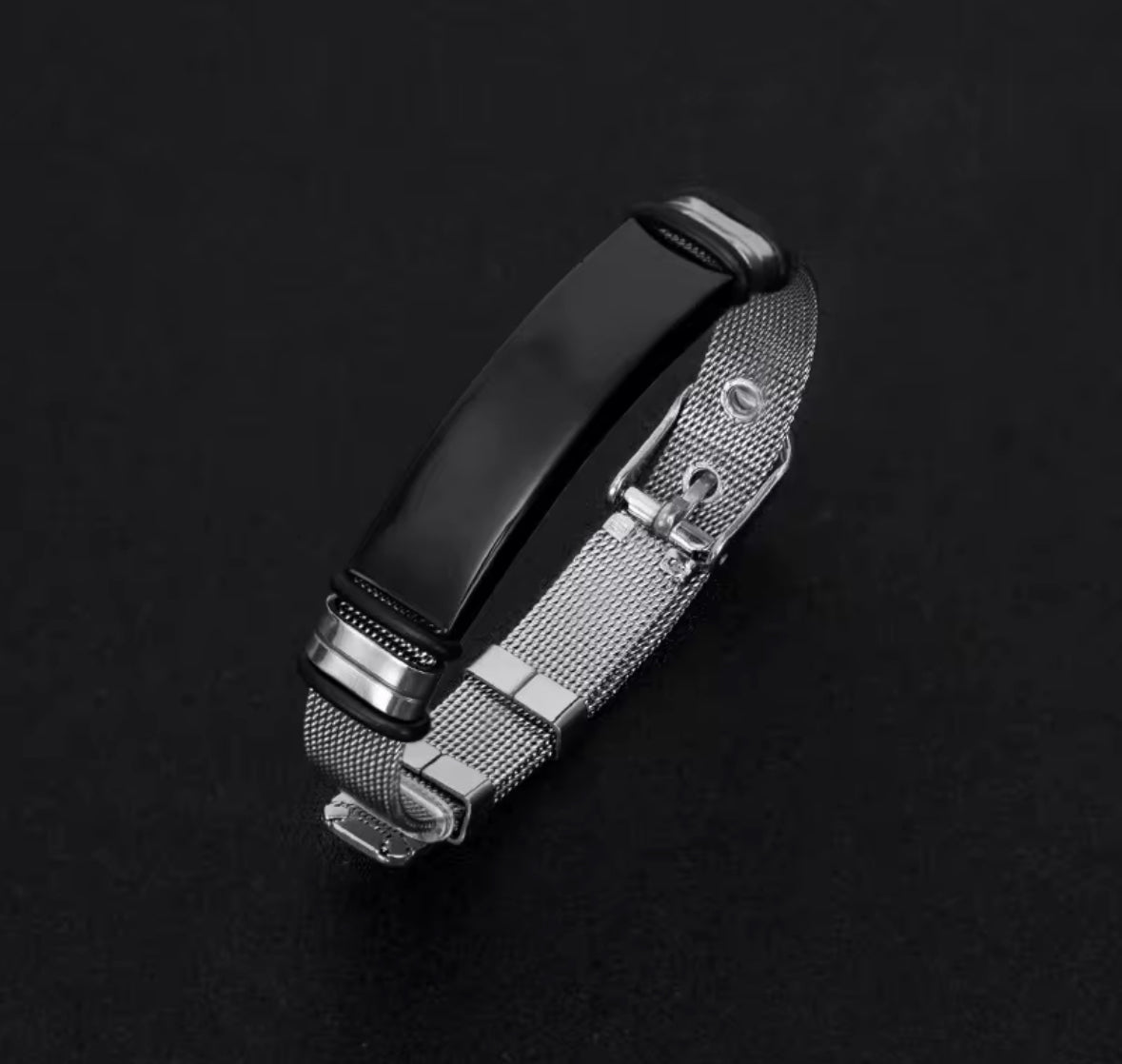 Men’s Stainless Steel Bracelet – Adjustable Mesh Band | Minimalist Modern Jewelry | Wraparound Bracelet |