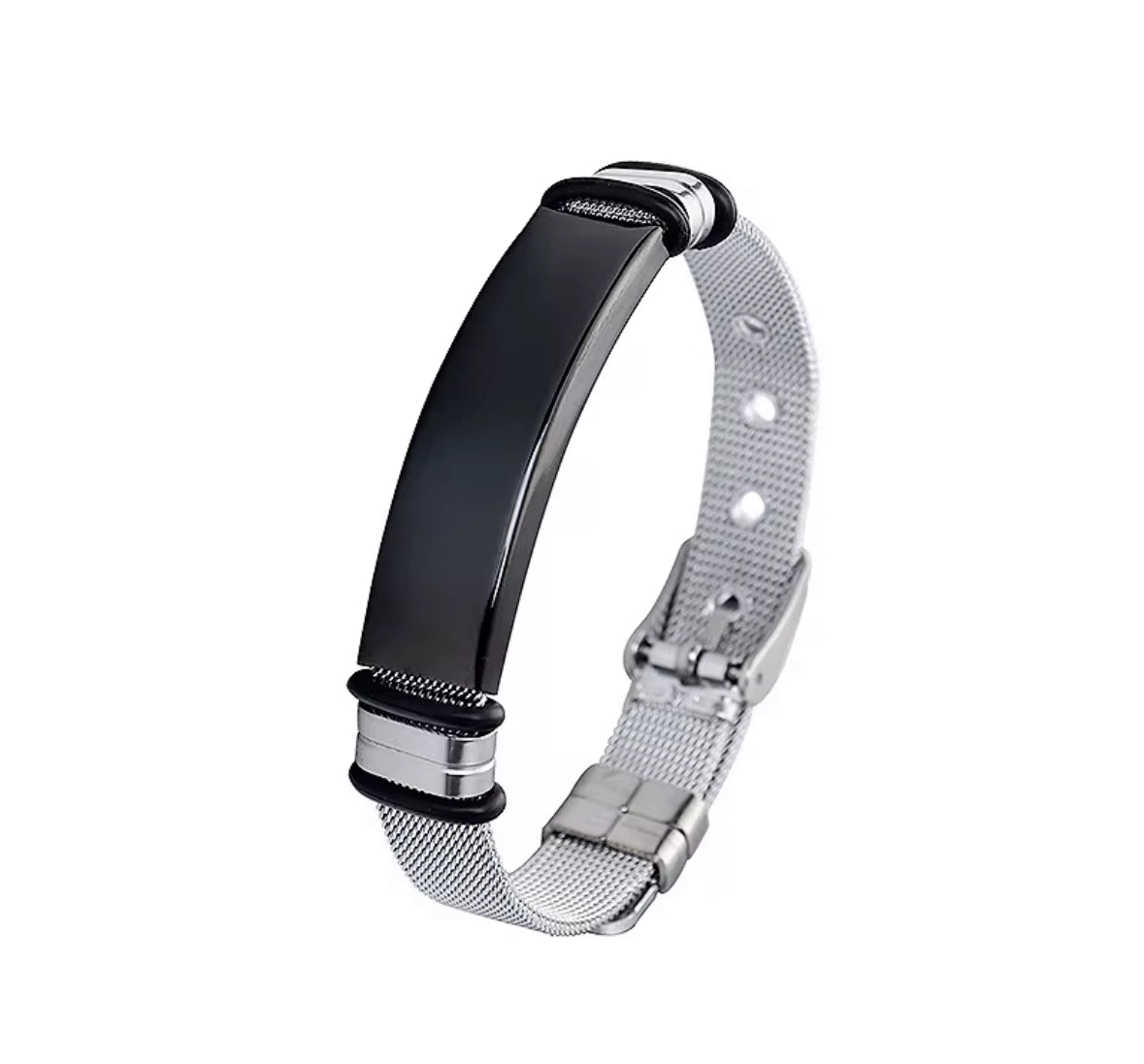 Men’s Stainless Steel Bracelet – Adjustable Mesh Band | Minimalist Modern Jewelry | Wraparound Bracelet |