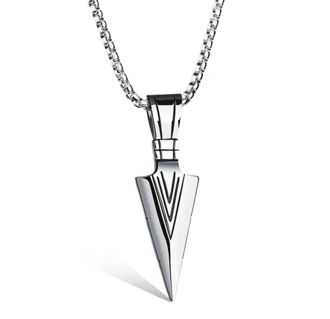 Stainless Steel Arrow Style Long Necklace Pendant Chain