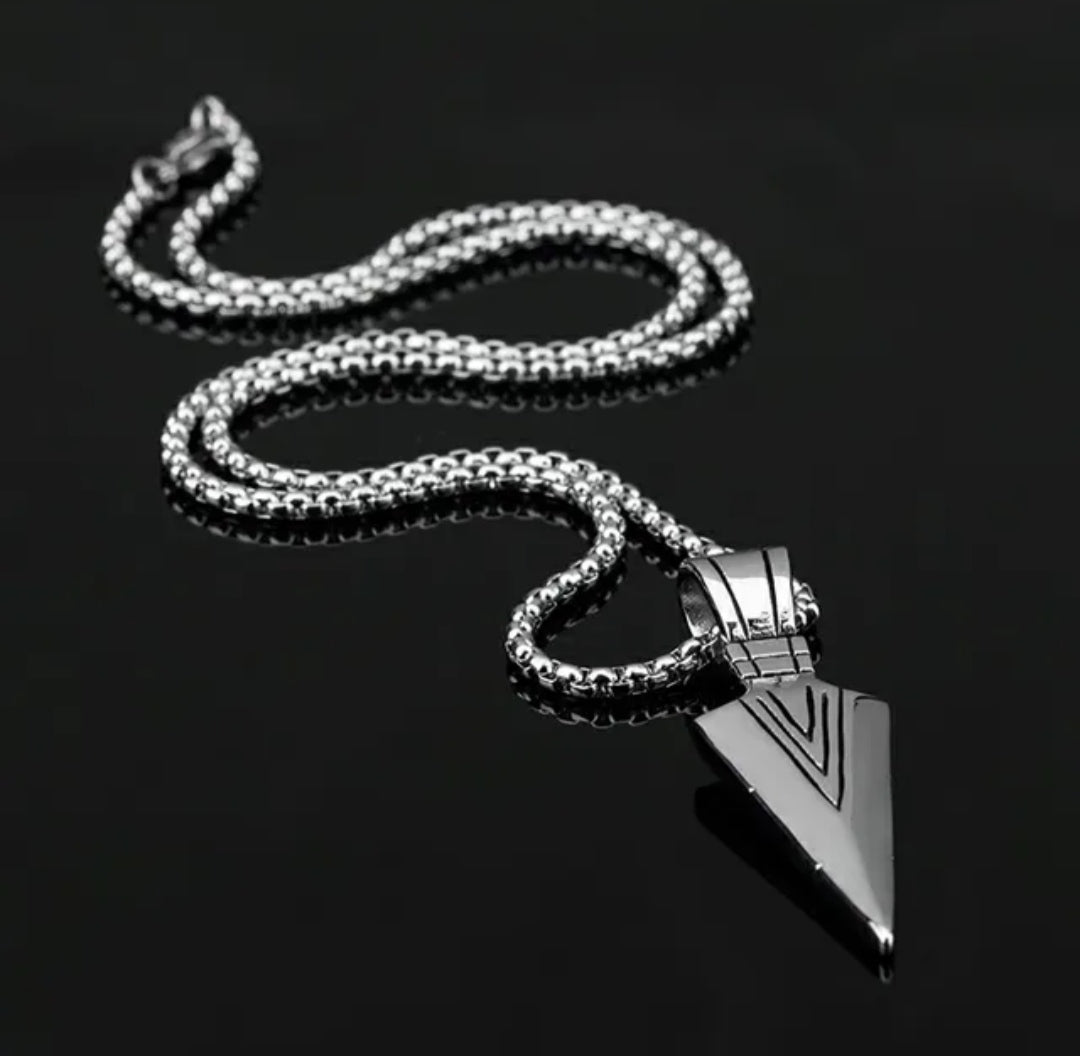 Stainless Steel Arrow Style Long Necklace Pendant Chain