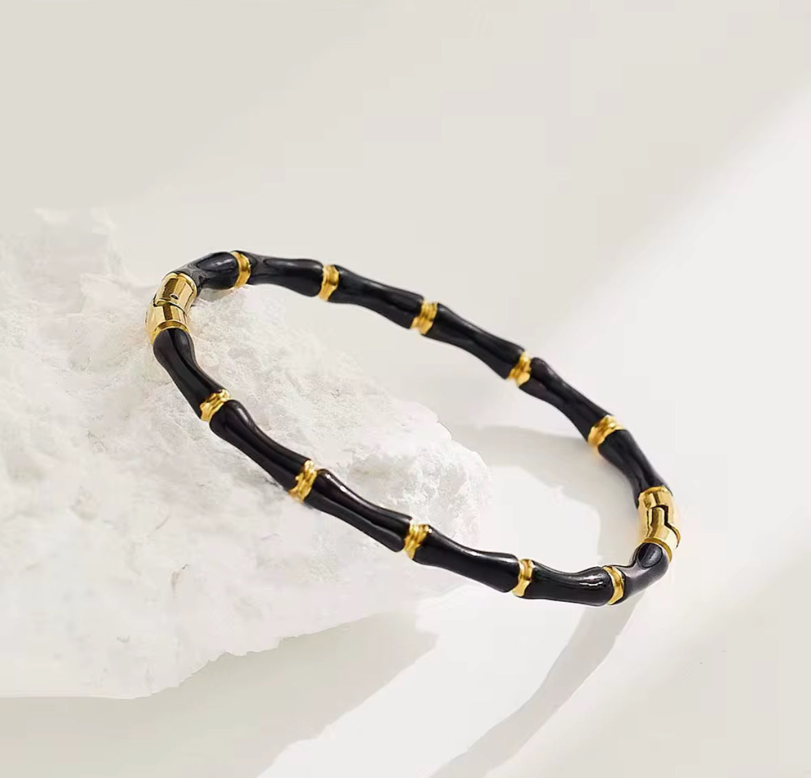 Silver Bamboo Bracelet – Minimalist Stainless Steel Bangle for Women & Girls