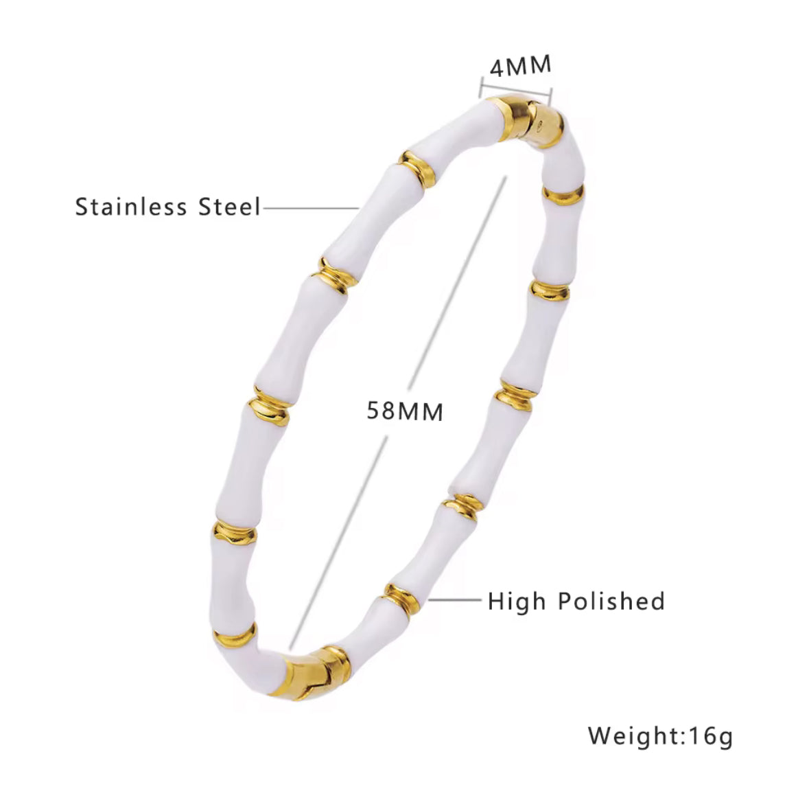 Silver Bamboo Bracelet – Minimalist Stainless Steel Bangle for Women & Girls