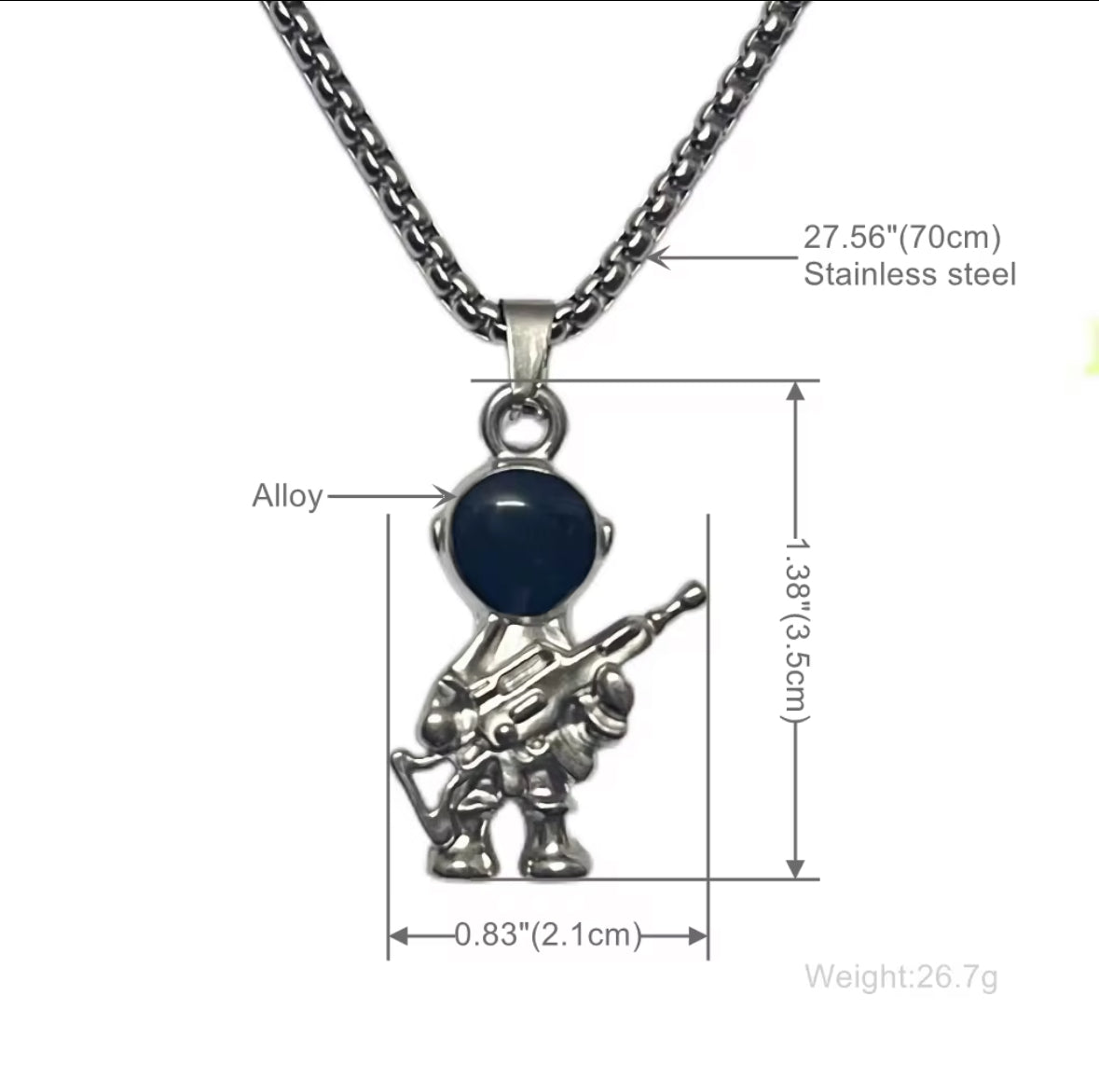 Men’s Stainless Steel Astronaut Pendant Necklace | Space Theme Chain | Trendy Alloy Astronaut Jewelry for Men & Boys