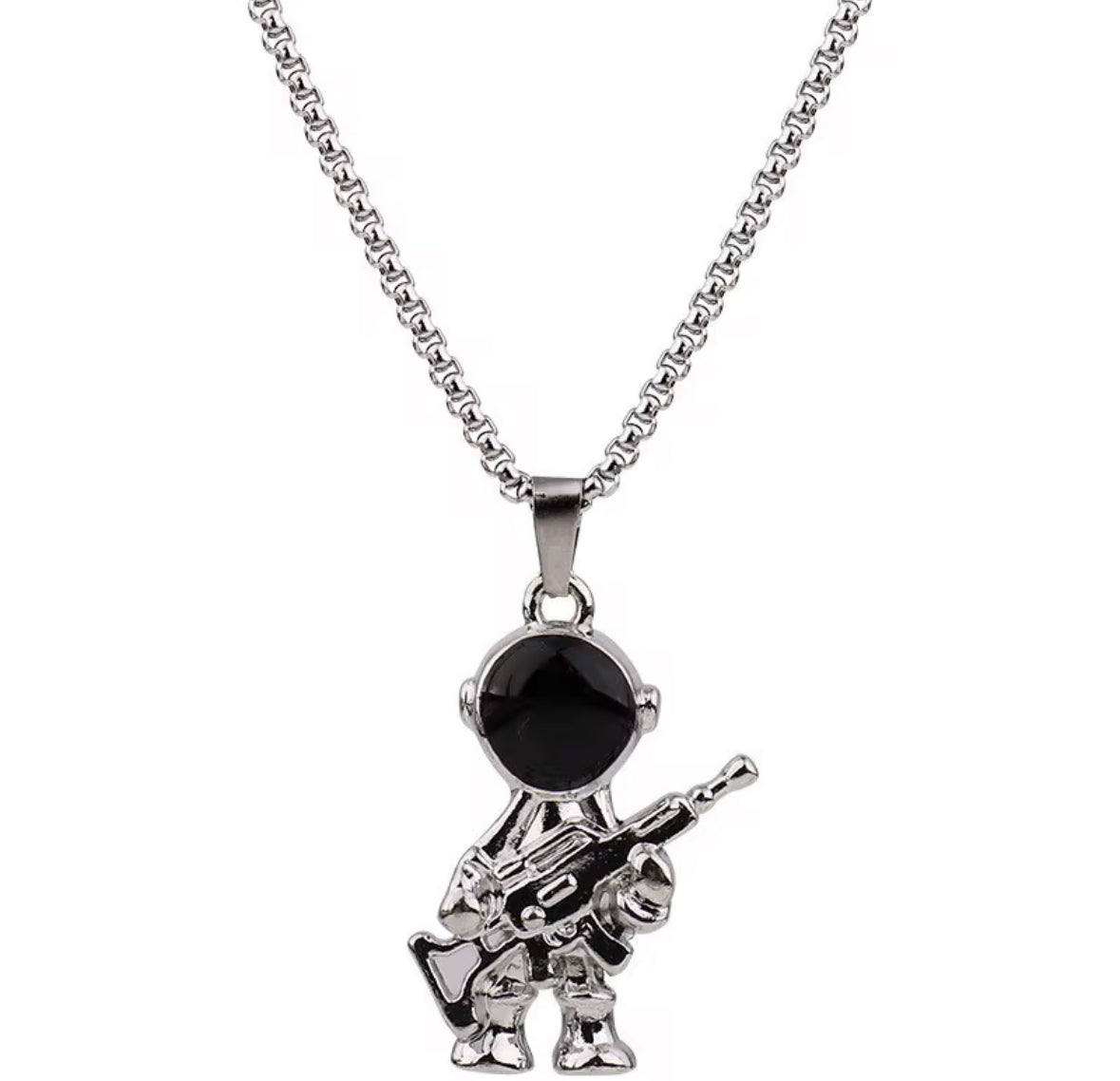 Men’s Stainless Steel Astronaut Pendant Necklace | Space Theme Chain | Trendy Alloy Astronaut Jewelry for Men & Boys