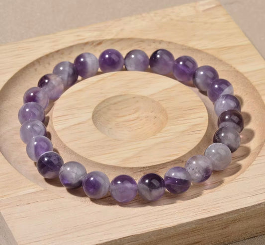 Natural Amethyst Crystal Bracelet – Healing & Calm Energy Stone | Unisex Beaded Bracelet
