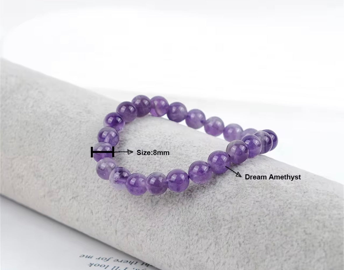 Natural Amethyst Crystal Bracelet – Healing & Calm Energy Stone | Unisex Beaded Bracelet