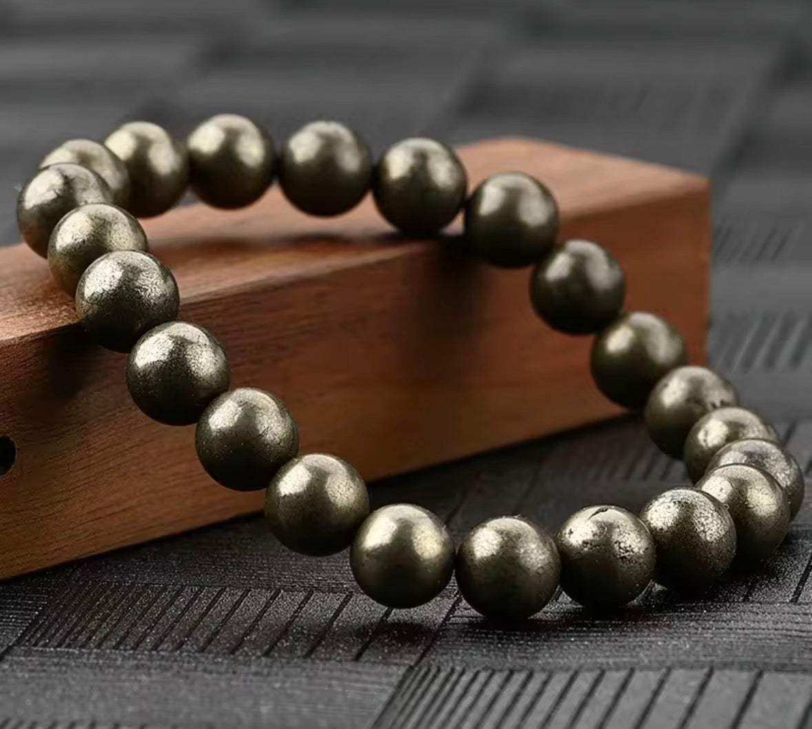 Natural Pyrite Bracelet for Wealth, Luck & Protection – Money Magnet Healing Crystal Bracelet for Men & Women