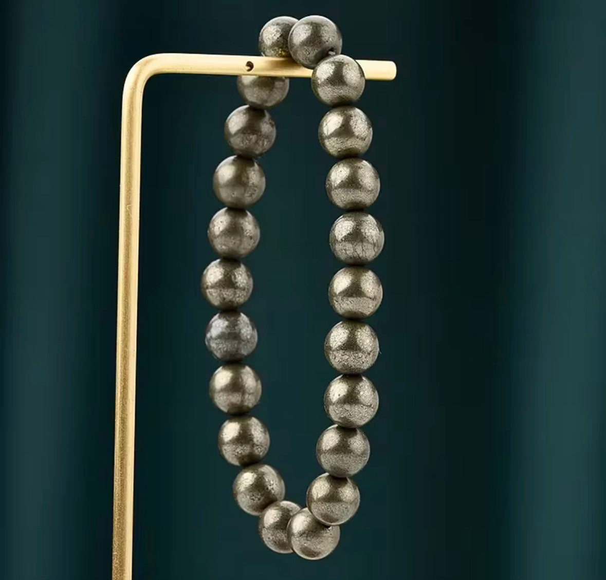 Natural Pyrite Bracelet for Wealth, Luck & Protection – Money Magnet Healing Crystal Bracelet for Men & Women