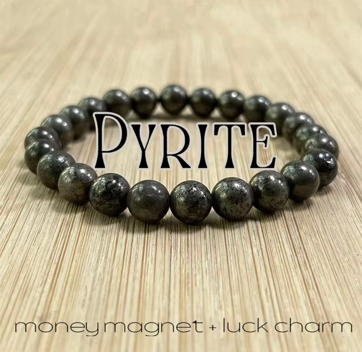 Natural Pyrite Bracelet for Wealth, Luck & Protection – Money Magnet Healing Crystal Bracelet for Men & Women