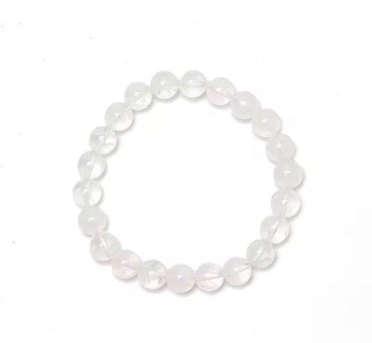 Natural Clear Quartz Crystal Bracelet – Healing & Energy Stone (Unisex)