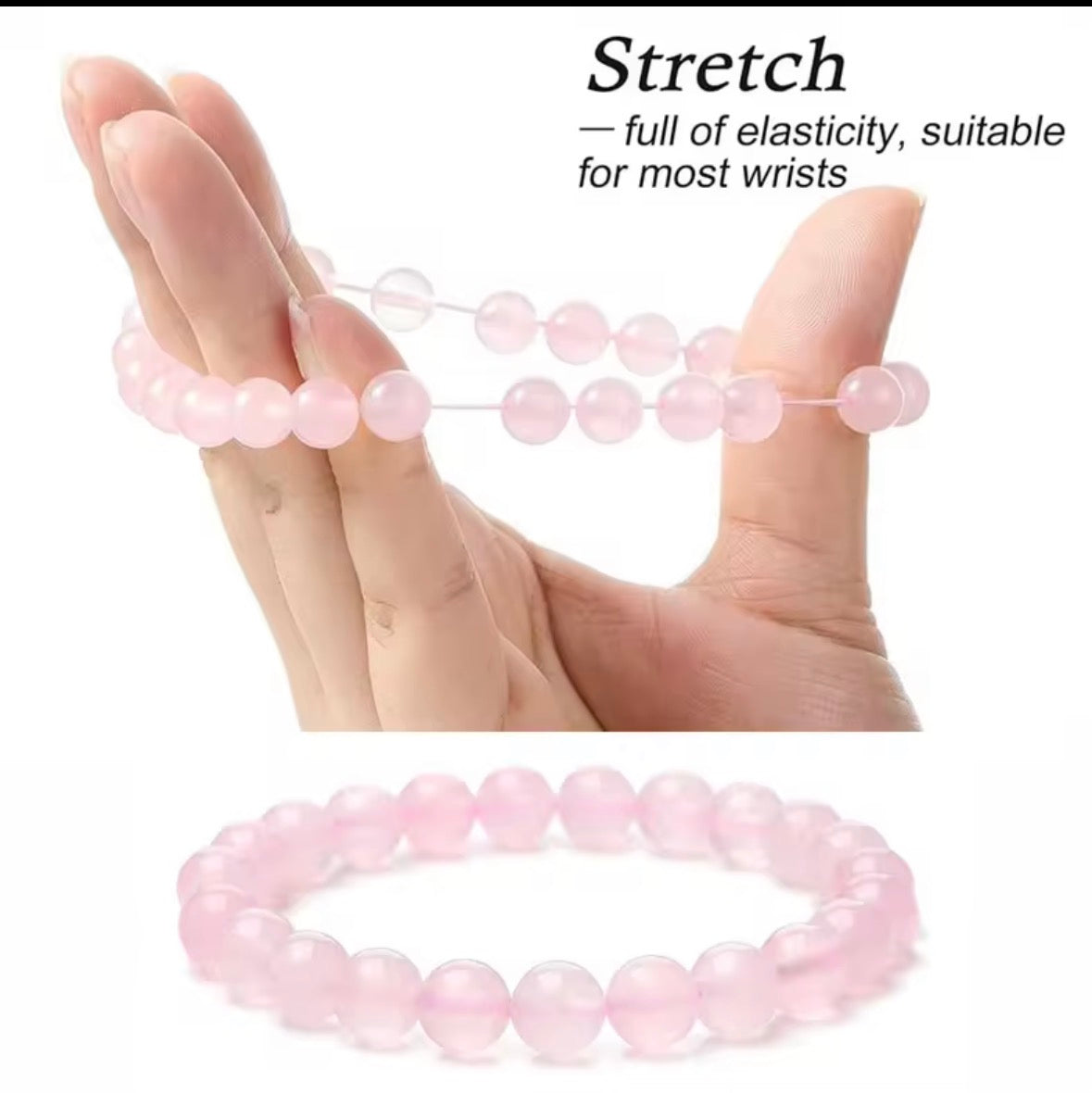 Natural Clear Quartz Crystal Bracelet – Healing & Energy Stone (Unisex)