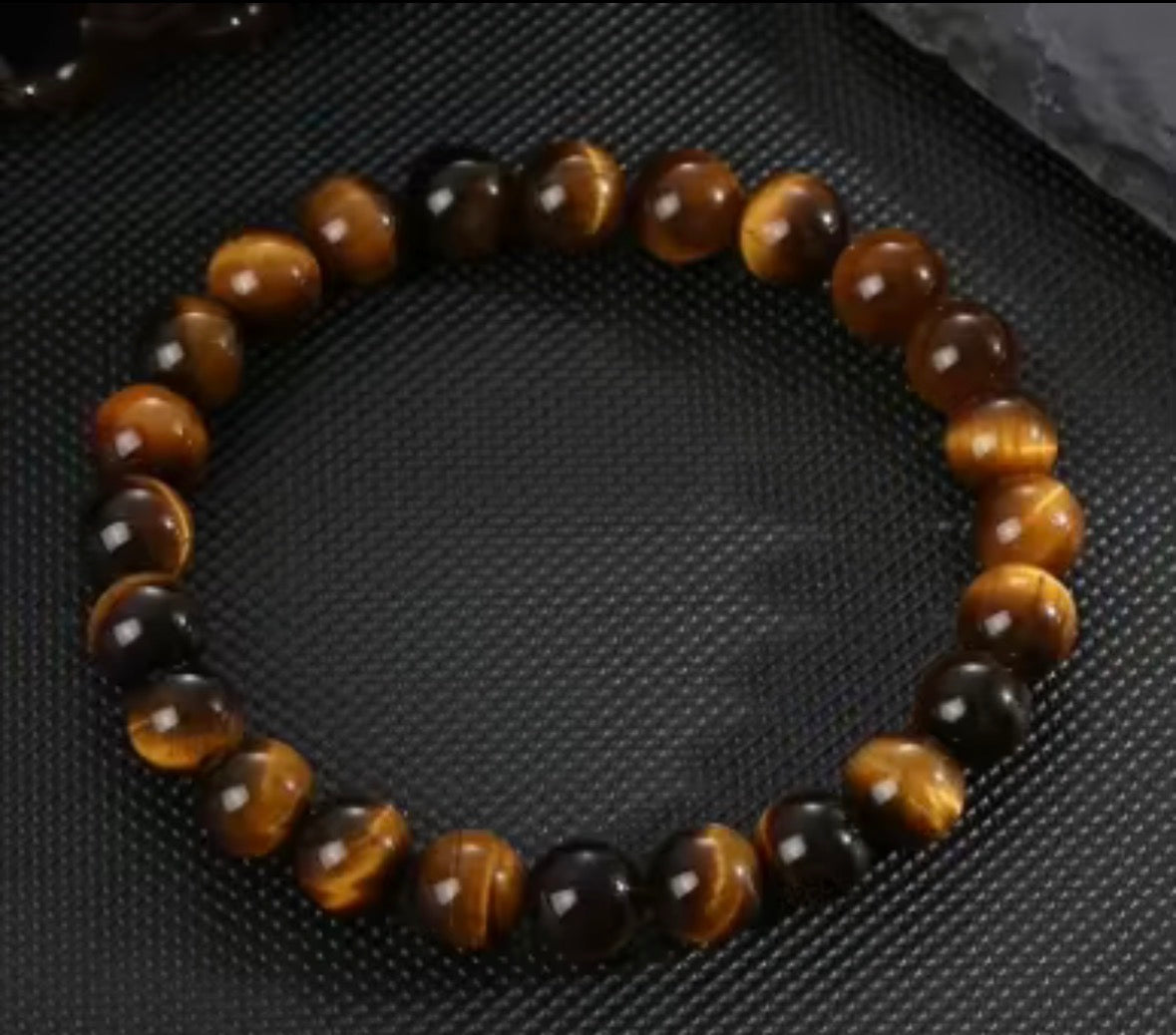 Natural Tiger Eye Stone Bracelet for Men & Women – 8mm Bead Protection & Confidence Crystal Bracelet