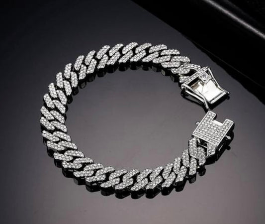Premium AD Stones Studded Rapper Style Hand Bracelet