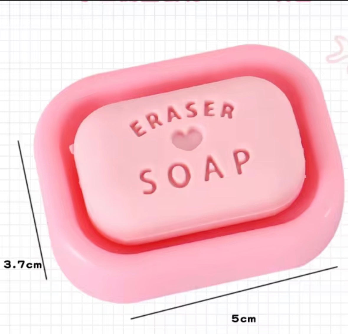 Soap Shaped Erasers Pack of 6 | Cute Mini Soap Eraser with Tray | Kawaii Stationery for Kids | Return Gifts, School Supplies & Birthday Gift