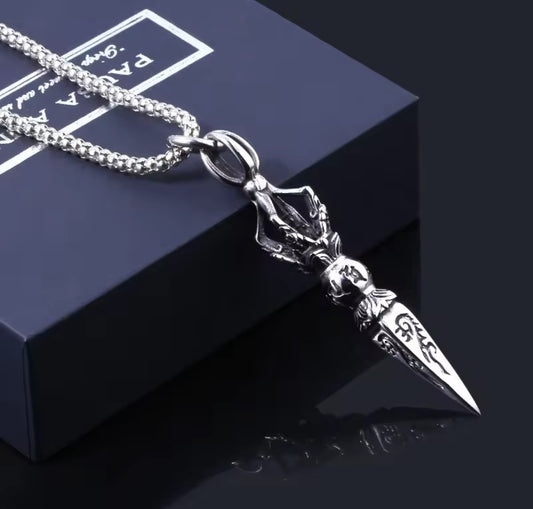 Tibetan Engraved Western Necklace Pendent Chain