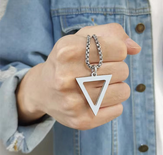 Stainless Steel Triangle Shaped Western Necklace Pendent Chain