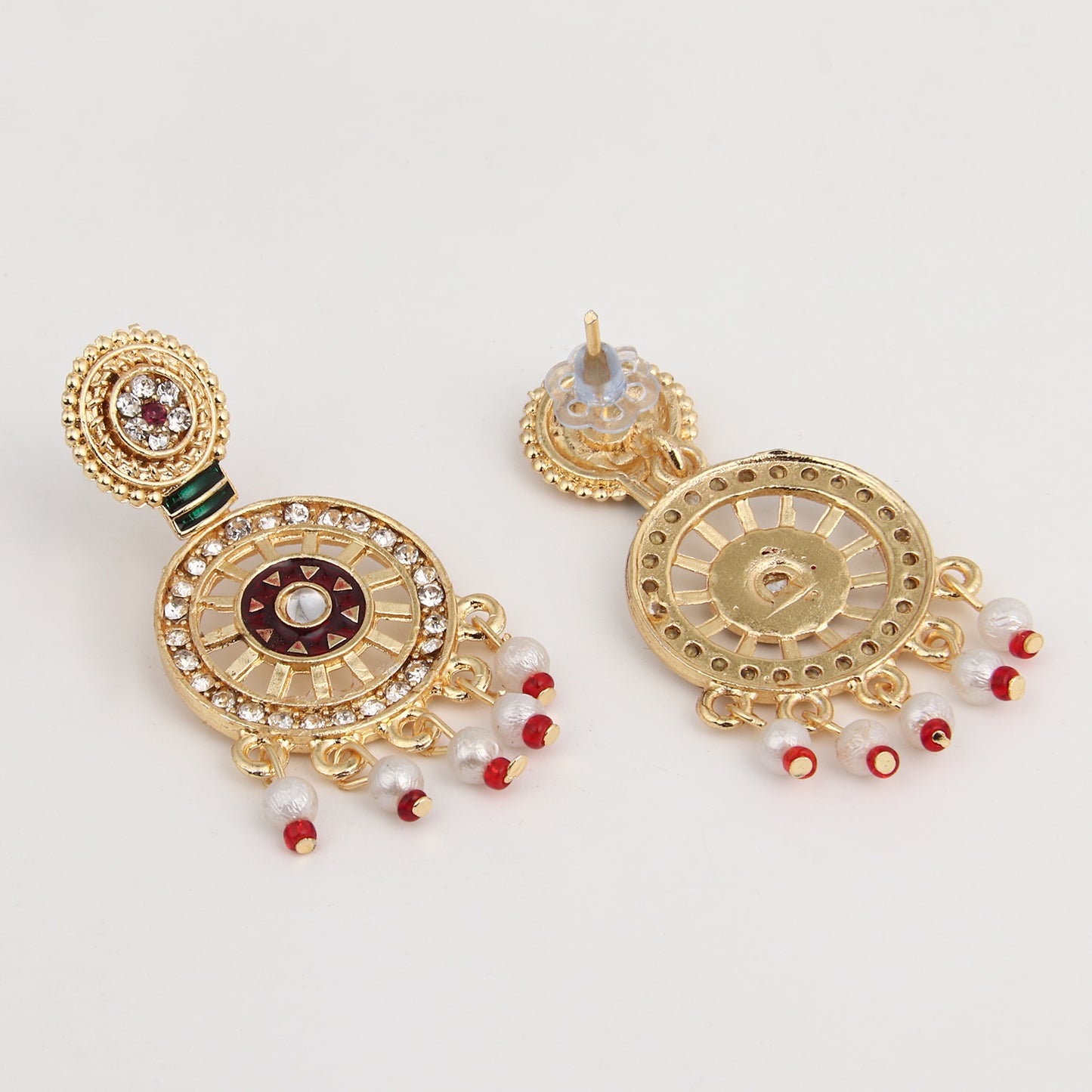 Designer Multi-Layer Pearl & Kundan Pendant Necklace Set with Matching Earrings - Perfect for Weddings & Festive Celebrations