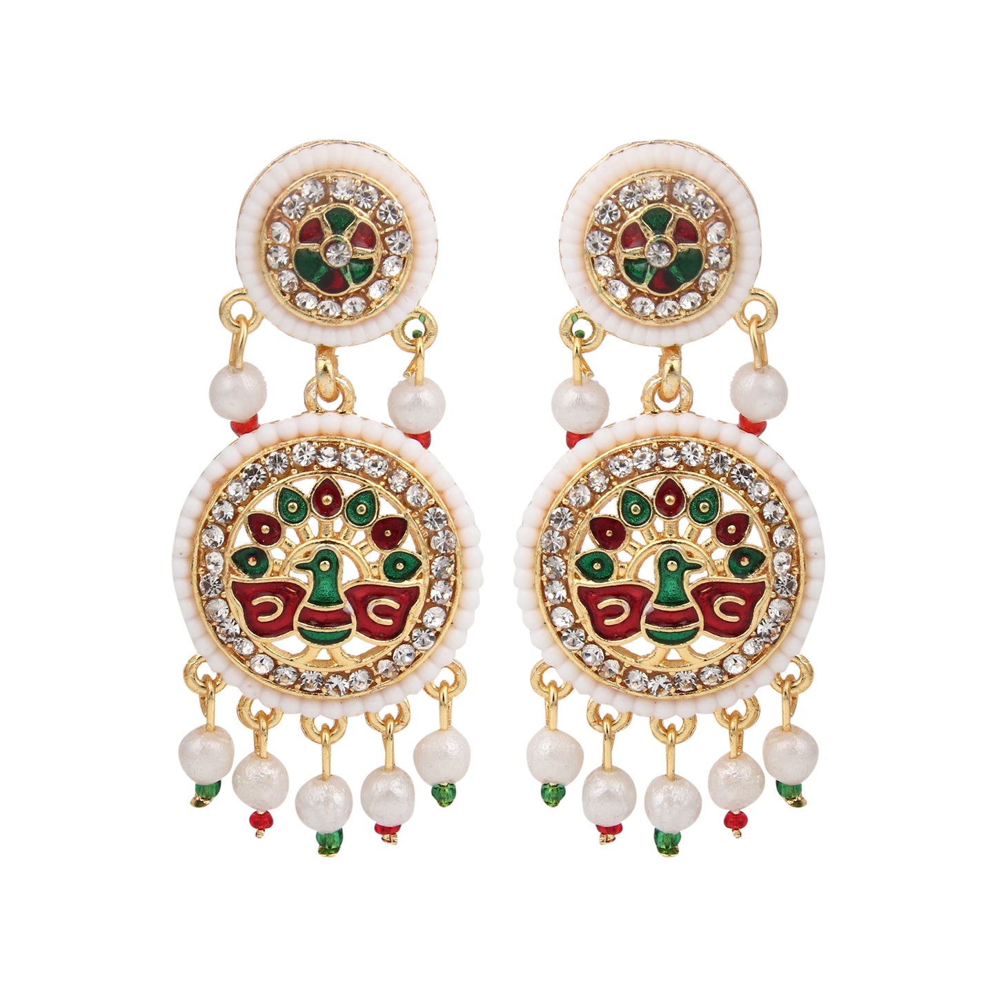 Designer Multi-Layer Pearl & Kundan Pendant Necklace Set with Matching Earrings - Perfect for Weddings & Festive Celebrations