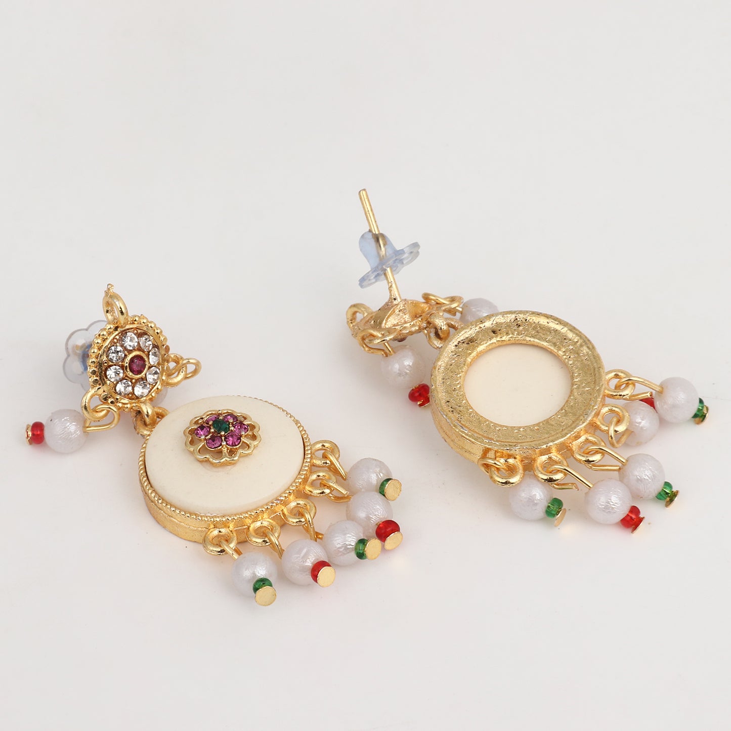 Royal Multi-Layer Pearl & Kundan Pendant Necklace Set with Matching Earrings - Perfect for Weddings & Festive Celebrations