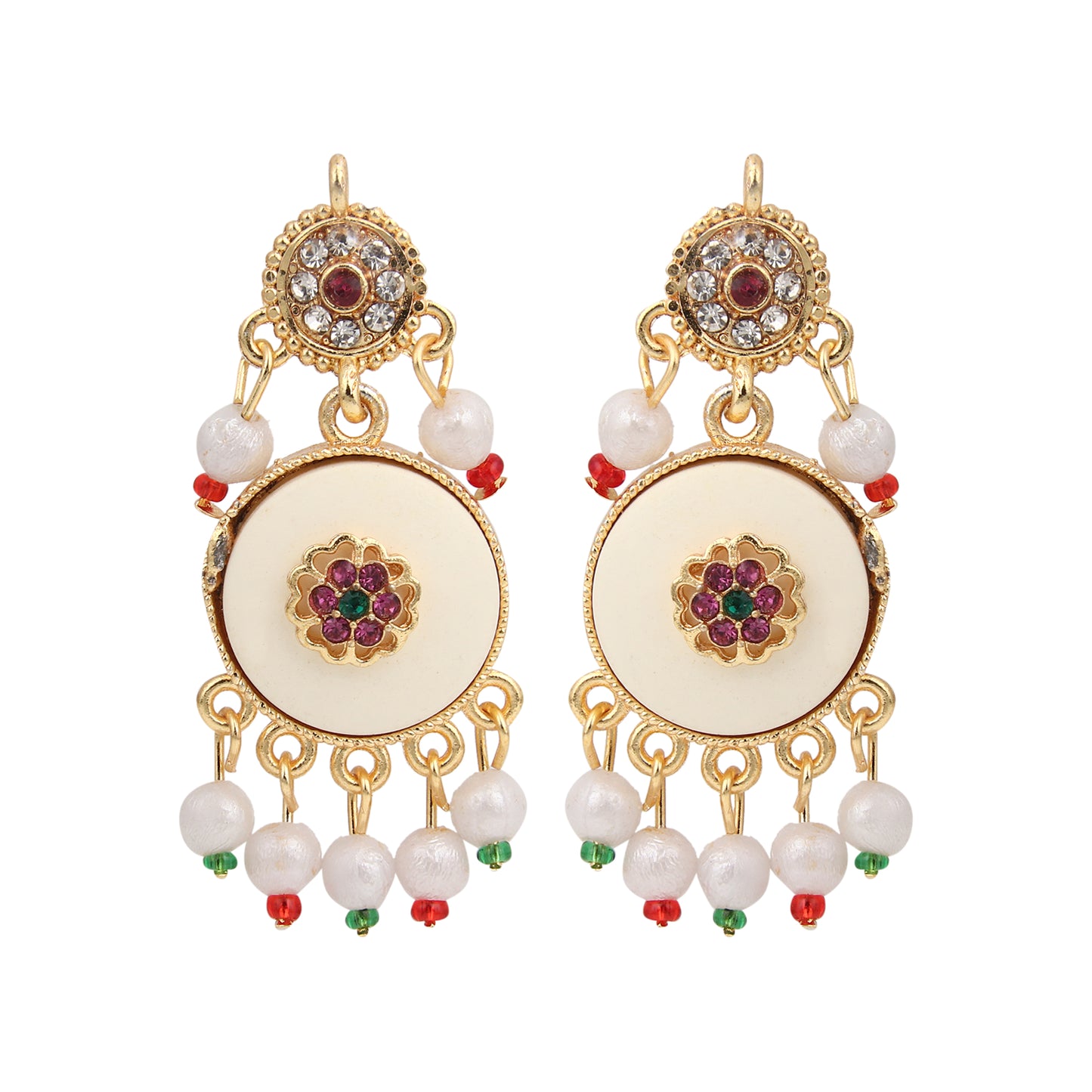 Royal Multi-Layer Pearl & Kundan Pendant Necklace Set with Matching Earrings - Perfect for Weddings & Festive Celebrations