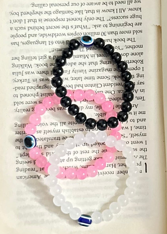 Combo of 3 Evil Eye Adjustable Unisex Hand Bracelet