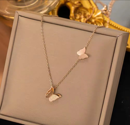 Elegant Gold Butterfly Pendant Necklace – Dainty & Minimalist Jewelry