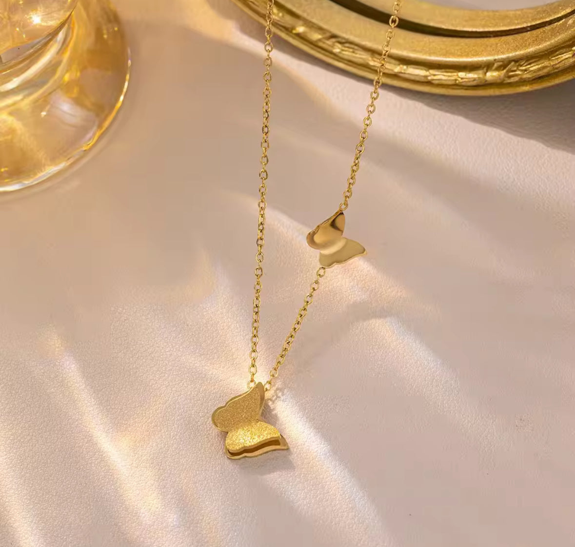 Elegant Gold Butterfly Pendant Necklace – Dainty & Minimalist Jewelry