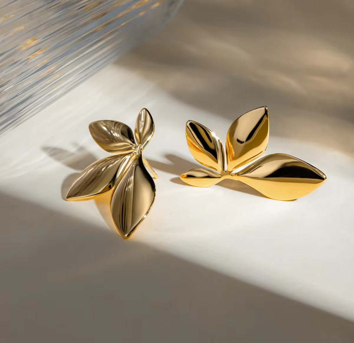 Stainless Steel Leaf Korean Imitation Earrings – Chic & Affordable Styles