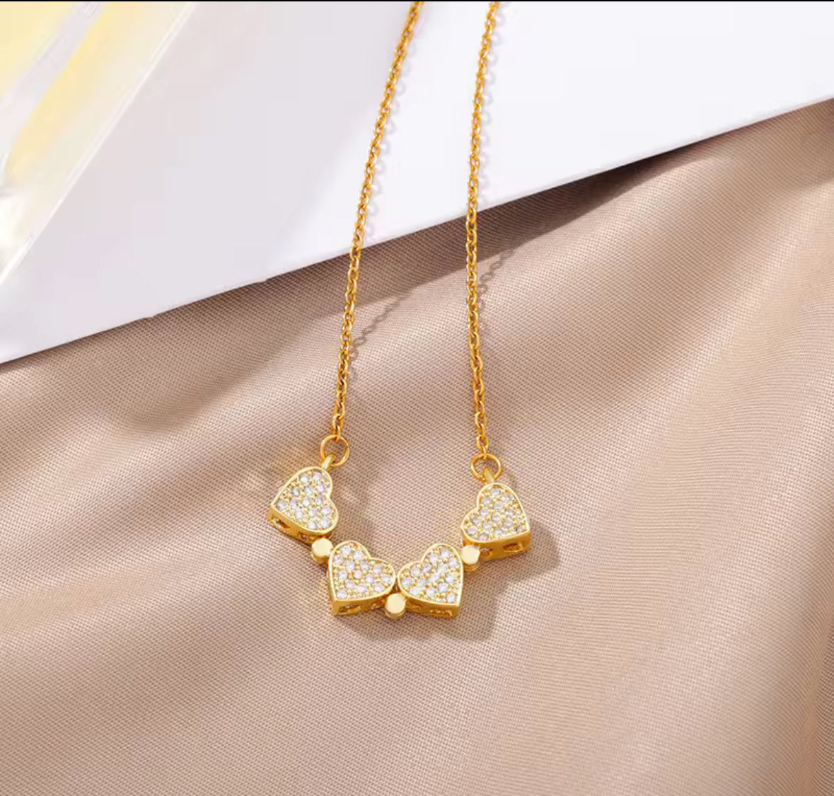 Elegant Gold Magnetic Stones Studded Pendant Necklace – Dainty & Minimalist Jewelry