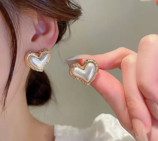 Heart Style Studs Trendy Korean Imitation Earrings – Chic & Affordable Styles