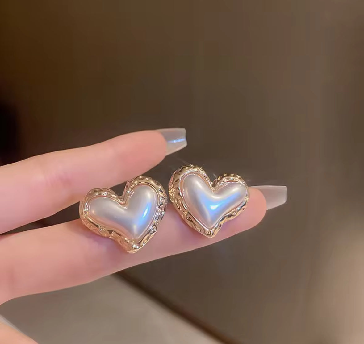 Heart Style Studs Trendy Korean Imitation Earrings – Chic & Affordable Styles
