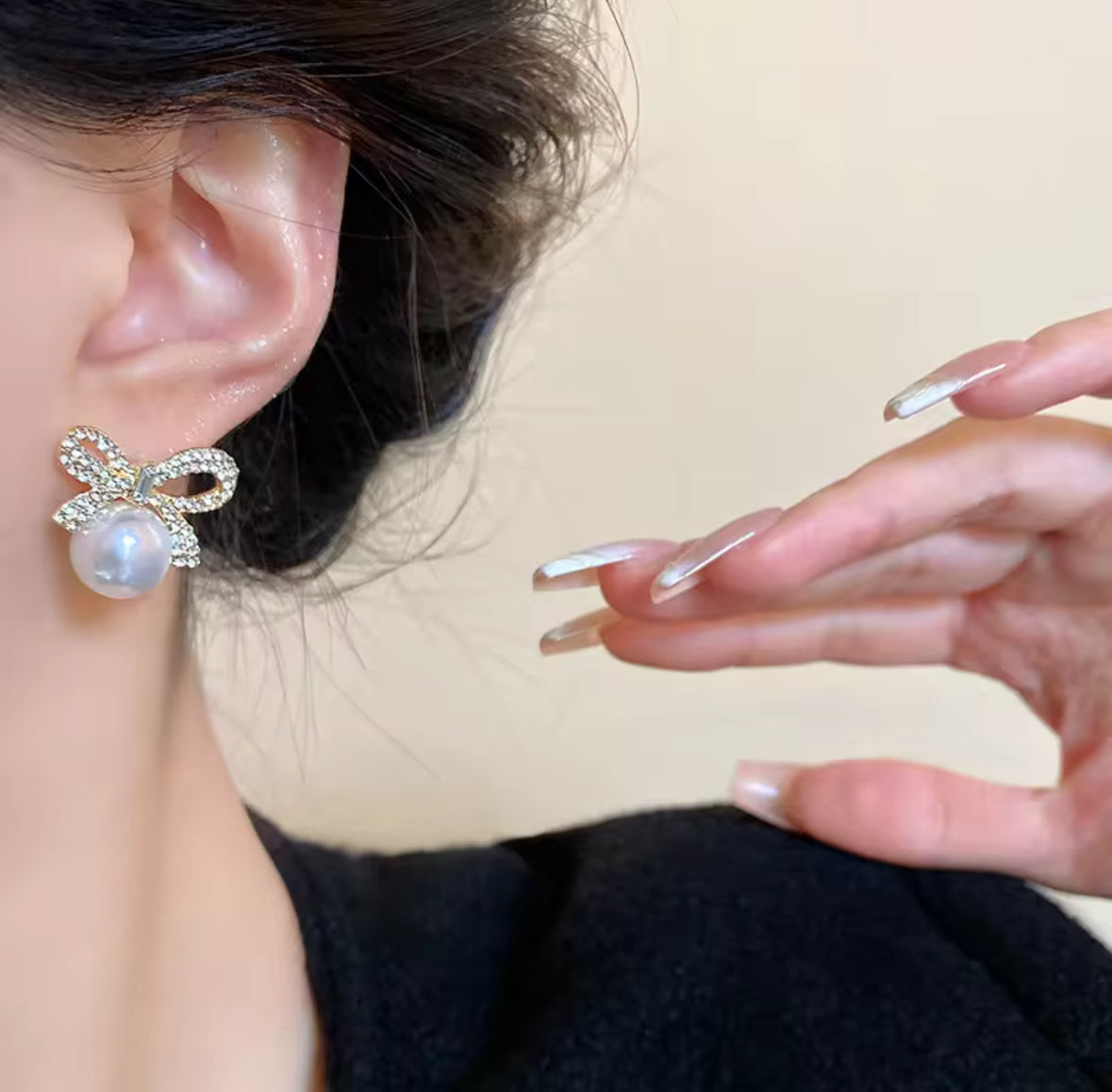 Bow and Pearl Style Korean Imitation Earrings – Chic & Affordable Styles