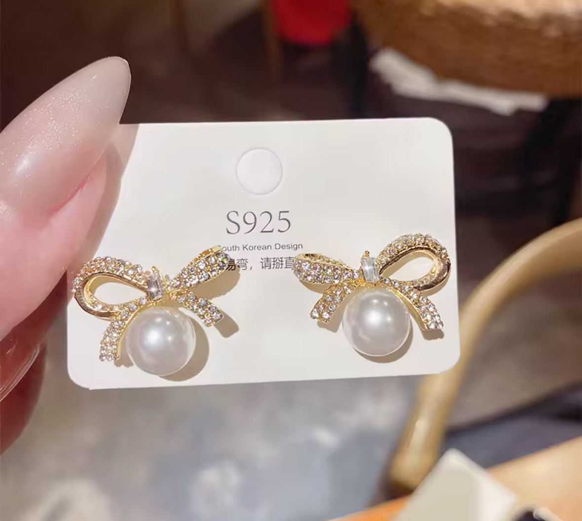Bow and Pearl Style Korean Imitation Earrings – Chic & Affordable Styles
