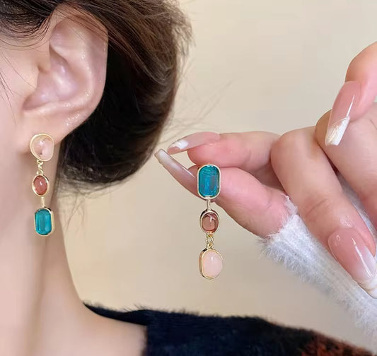 Multicolored Drop Korean Imitation Earrings – Chic & Affordable Styles