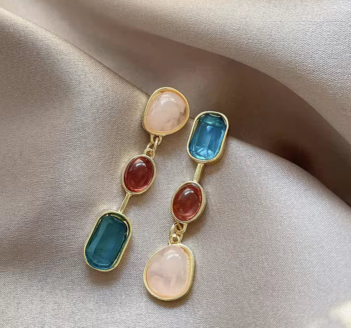 Multicolored Drop Korean Imitation Earrings – Chic & Affordable Styles