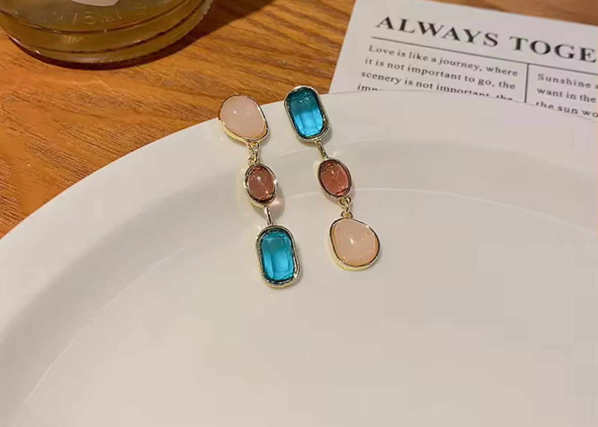 Multicolored Drop Korean Imitation Earrings – Chic & Affordable Styles
