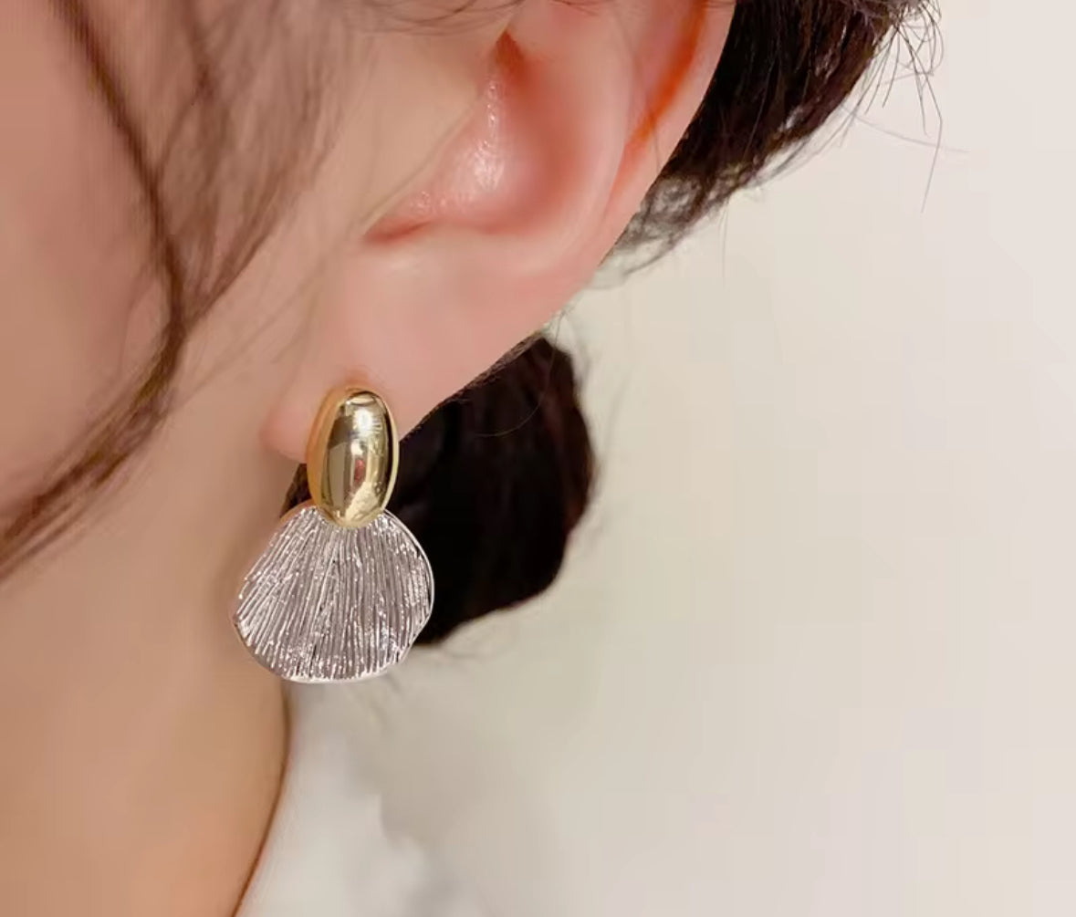 Golden and Silver Drop Korean Imitation Earrings – Chic & Affordable Styles