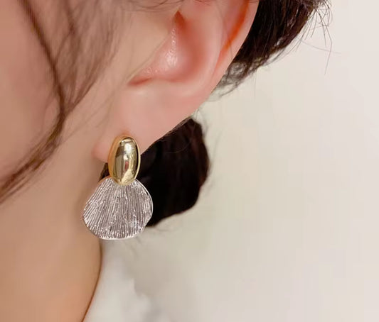 Golden and Silver Drop Korean Imitation Earrings – Chic & Affordable Styles