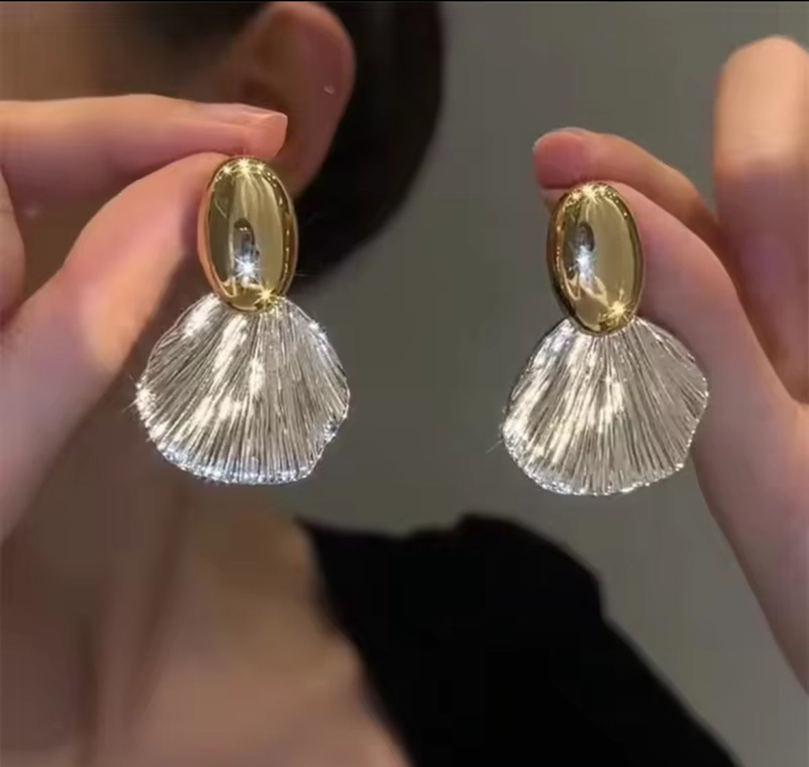 Golden and Silver Drop Korean Imitation Earrings – Chic & Affordable Styles