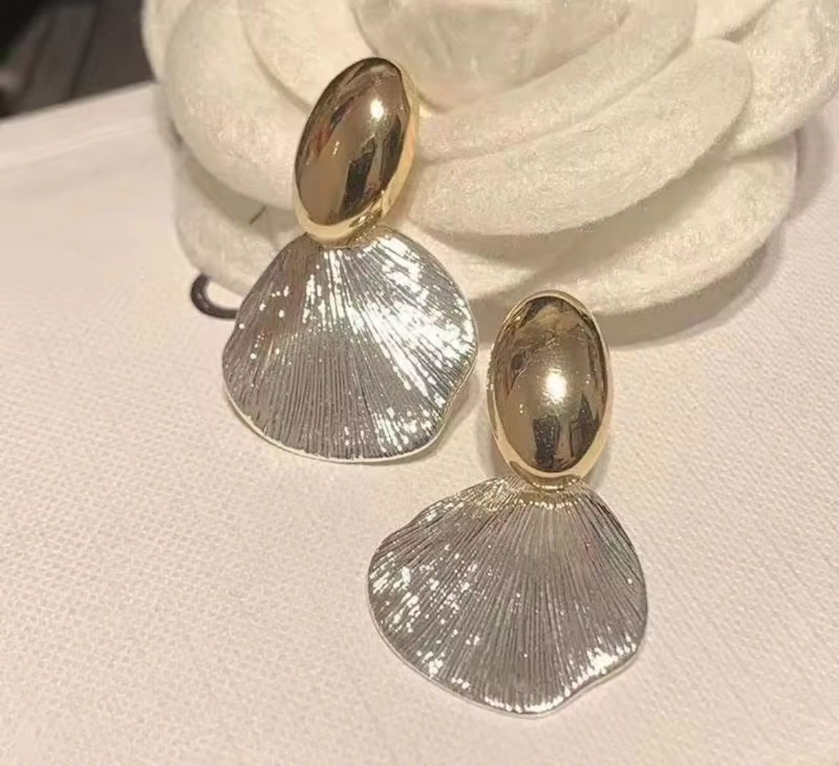 Golden and Silver Drop Korean Imitation Earrings – Chic & Affordable Styles