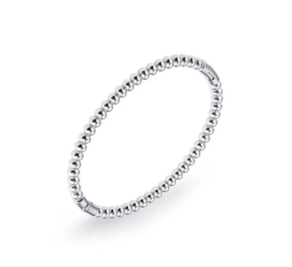 Minimalist Silver Bead Bracelet – Stainless Steel Ball Chain Bangle