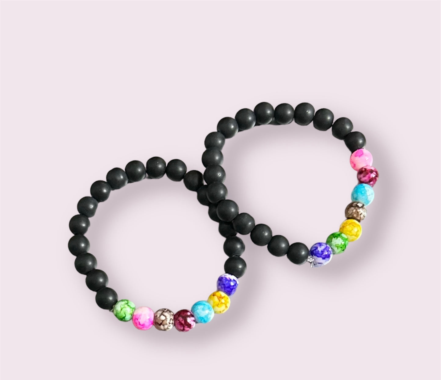 Combo of 2 Onxy Beads Adjustable Unisex Hand Bracelet