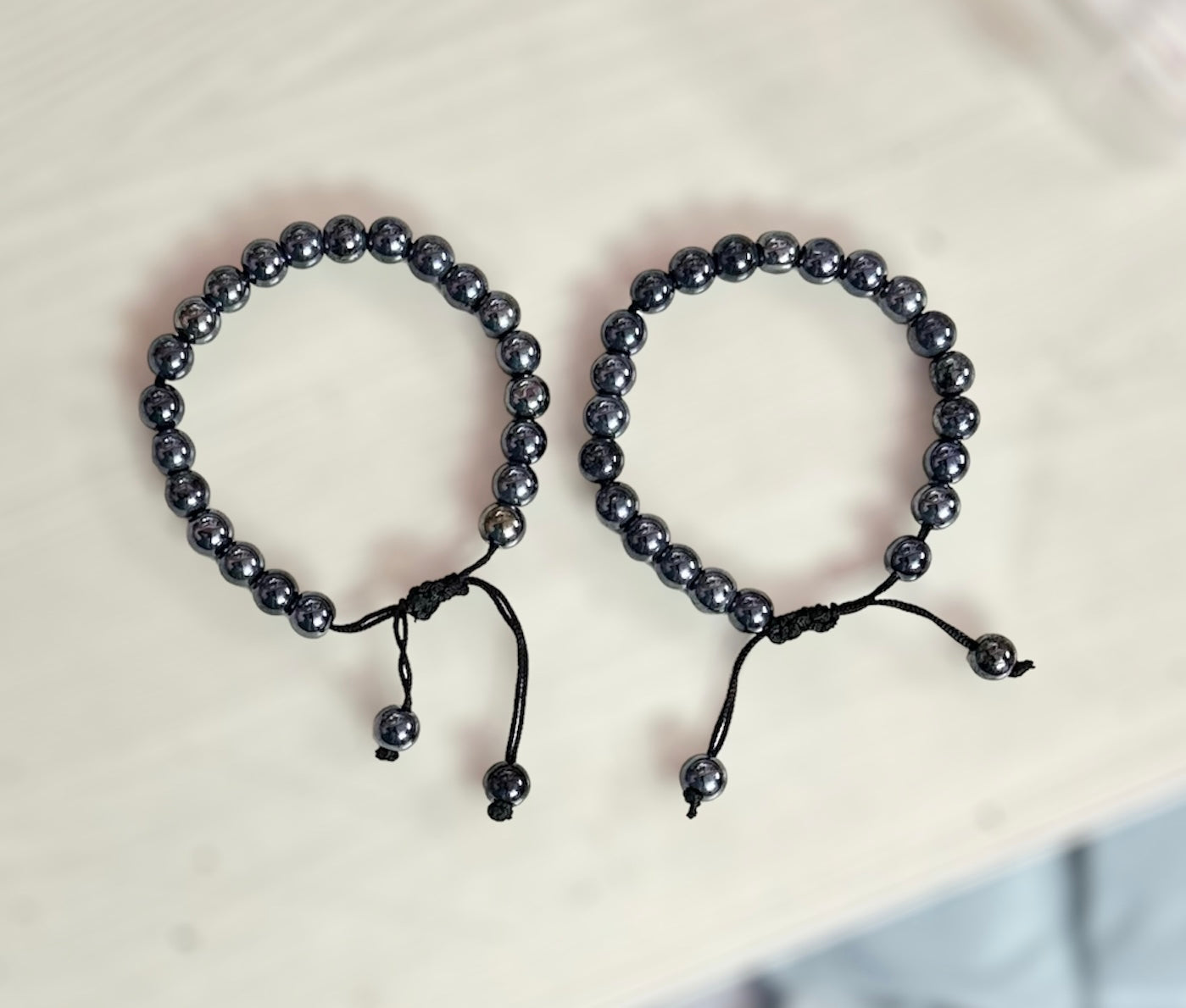 Combo of 2 Onxy Beads Adjustable Unisex Hand Bracelet